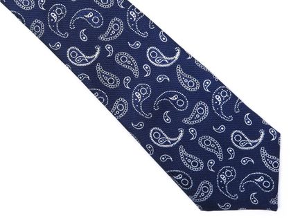 Granatowy krawat męski w paisley C23