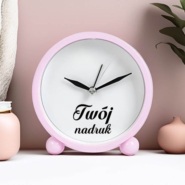 Różowy budzik z Twoim nadrukiem zdjęcie 2