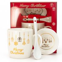 kubek świąteczny - zestaw w pudełku z zaparzaczem i łyżeczką 350 ml