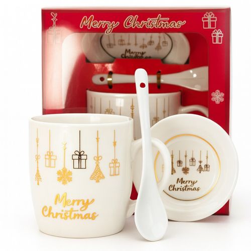 kubek świąteczny - zestaw w pudełku z zaparzaczem i łyżeczką 350 ml na Arena.pl