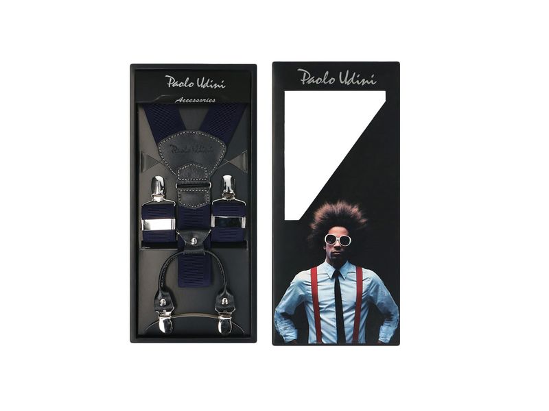 Granatowe Gładkie szelki do spodni Orginalne Top-Gal zdjęcie 1