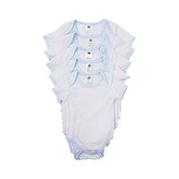 Body dziecięce z krótkim rękawem do sublimacji - błękitna lamówka S