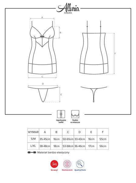 Bielizna-Alluria Koszulka I Stringi  S/M zdjęcie 7