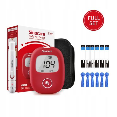 Glukometr Sinocare SAFE AQ SMART w mg/dl z 25 paskami i 25 lancetami na Arena.pl