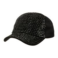 Czarna Czapka Damska Z Daszkiem Błyszcząca Modna Czapb-1M