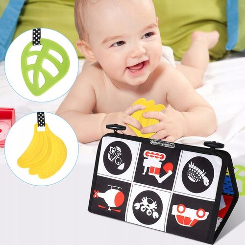 Książeczka Kontrastowa Zabawka Sensoryczna z Lusterkiem dla Niemowląt Wzory na Arena.pl