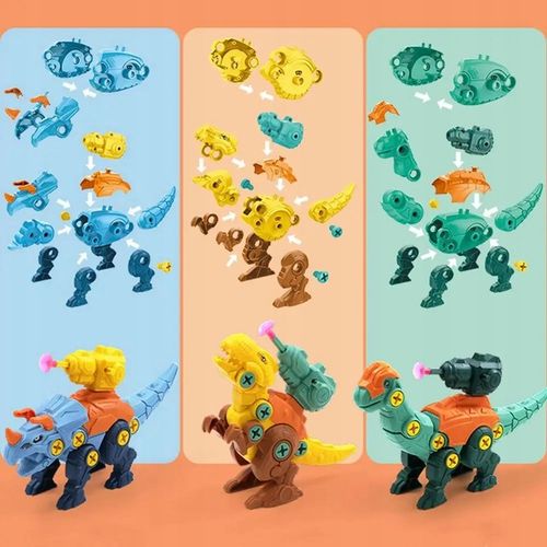 DINOZAURY DO SKRĘCANIA ROZKRĘCANIA Zestaw 3 FIGURKI z wyrzutniami STRZAŁKI na Arena.pl
