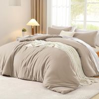 Pościel bawełniana 135x200 beżowa komplet bawełna Renforce z zamkiem