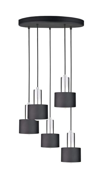 Lampa wisząca 5xE27 LUCE BLACK SILVER zdjęcie 1
