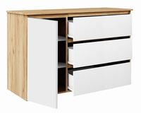 KOMODA MEGAN 120 K5 DĄB ZŁOTY/BIAŁY do salonu przedpokoju sypialni