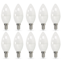 10x Żarówka LED SW E14 8,5W Barwa Zimna biała 6500K 806lm Żarówka Świeczka