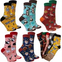 5 x SKARPETY damskie SKARPETKI BAWEŁNIANE kolorowe śmieszne 35/38