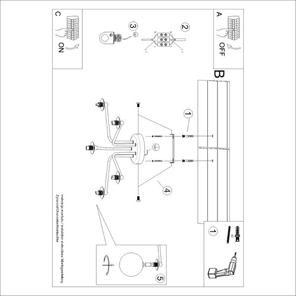 Żyrandol ASTRAL 5 biały zdjęcie 9