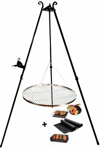 GRILL na OGNISKO nierdzewka ruszt 70cm trójnóg na Arena.pl