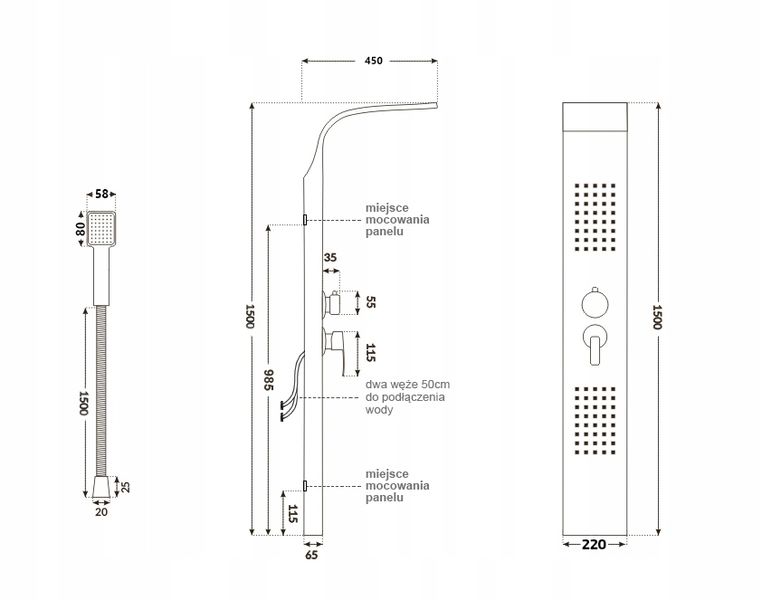Bateria panel prysznicowy ROSE GOLD zdjęcie 13