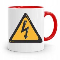 Kubek Czerwony Dla Elektryka Wysokie Napięcie Z Nadrukiem Ze Zdjęciem