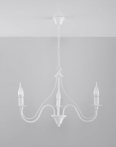 Żyrandol LAMPA wisząca SL.0213 metalowa OPRAWA świecznikowa ZWIS na łańcuchu maria teresa biała na Arena.pl