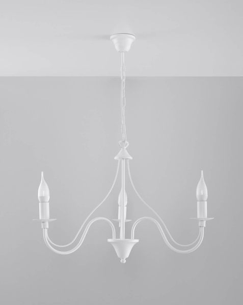 Żyrandol LAMPA wisząca SL.0213 metalowa OPRAWA świecznikowa ZWIS na łańcuchu maria teresa biała zdjęcie 2