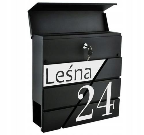 SKRZYNKA NA LISTY POCZTOWA Z NUMEREM DOMU ADRESEM DUŻA GAZETY Z NAPISEM na Arena.pl