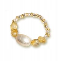 Pierścionek Perła Cytryn Obfitość Sukces kamienie naturalne prezent