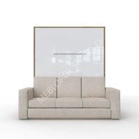 Półkotapczan MEBLOPOL 160V pionowy z sofą dąb country/biały połysk z LED