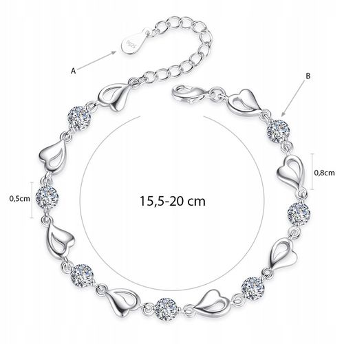 Bransoletka Damska Serce Srebrna łańcuszek Dla Mamy Żony Córki Prezent na Arena.pl