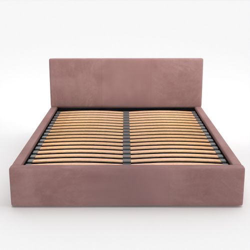 ŁÓŻKO TAPICEROWANE DO SYPIALNI 140x200 ŁÓŻKO PODWÓJNE Z POJEMNIKIEM RÓŻOWE na Arena.pl