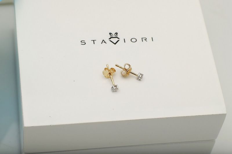 Emaga Złote kolczyki KXD2555 - Diament zdjęcie 3