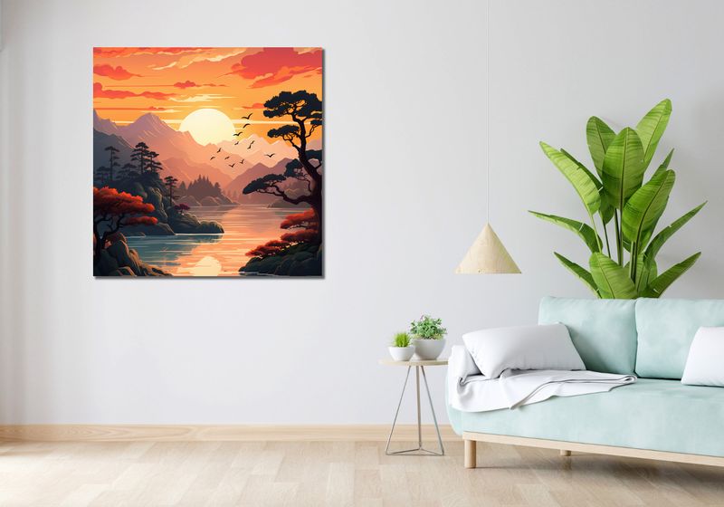 Obraz 100x100cm Złoty Zachód zdjęcie 2