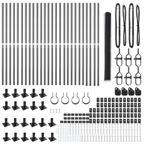 Ogrodzenie z słupkami Szary 1.5 x 50 m Stal pokryta PCV na Arena.pl