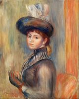 Girl in Gray-Blue, Pierre-Auguste Renoir - plakat 40x60 cm
