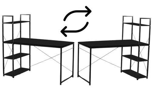 biurko loft z półkami czarne komputerowe biurowe szkolne na Arena.pl