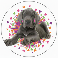 Opłatek na tort Pies Piesek Psy Kwiaty Róże Urodziny 18 30 40 50 60