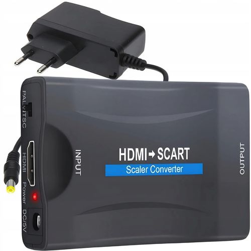 ADAPTER KONWERTER HDMI DO SCART PRZEJŚCIÓWKA EUROZŁĄCZE AV EURO FHD na Arena.pl
