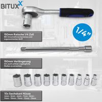 19501Komplet sześciokątnych nasadek z grzechotką i przedłużką 12 sztuk