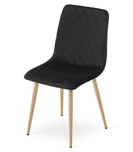 Krzesło TURIN - czarny aksamit / nogi kolor drewna x 2 na Arena.pl