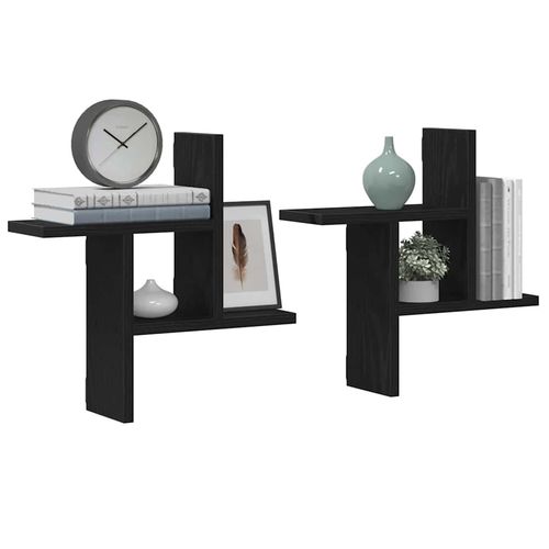 Półki ścienne, 2 szt., czarny dąb, 38x12x38 cm na Arena.pl