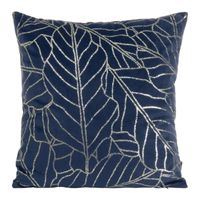 POSZEWKA WELWET VELUR NADRUK LIŚCIE 45X45CM GRANAT