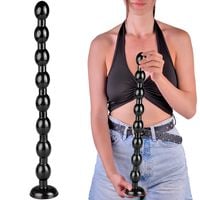 Długie Kulki Analne Na Przyssawce, Korek XXL 50 cm Czarny