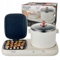 Stacja Śniadaniowa 2W1 Grill I Garnek Do Gotowania Retro Multicooker Ad6421