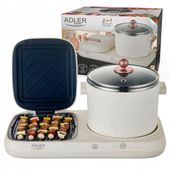 Stacja Śniadaniowa 2W1 Grill I Garnek Do Gotowania Retro Multicooker Ad6421
