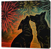 Obraz 90x90cm Psi Uścisk