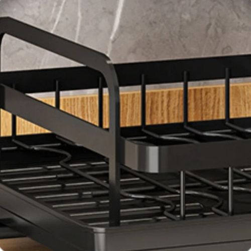 SUSZARKA DO NACZYŃ OCIEKACZ Z ODPŁYWEM DWU POZIOMOWA CZARNA STOJĄCA na Arena.pl