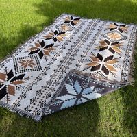 koc boho pleciony, narzuta dwustronny frędzle 130x180cm koc15wz1