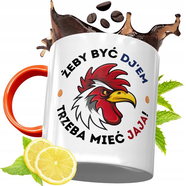 Kubek Pomarańczowy Dla Dja Prezent Z Nadrukiem Ze Zdjęciem zdjęcie 1