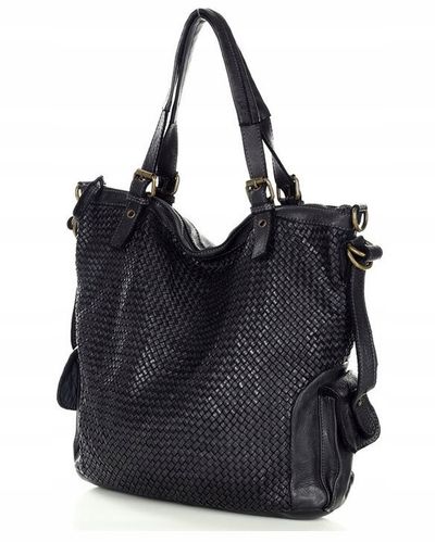 Skórzana torebka shopper z regulowanymi rączkami na Arena.pl