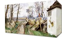 Obraz 30x20cm A Village Road near Auvers, Paul Cezanne Vingtage