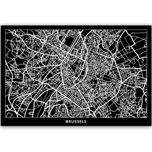 Obraz na płótnie – Canvas, plan miasta Bruksela 60x40 na Arena.pl
