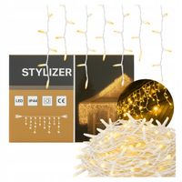 LAMPKI ZEWNĘTRZNE Sople KURTYNA Girlanda 500 LED Ciepły biały + FLASH