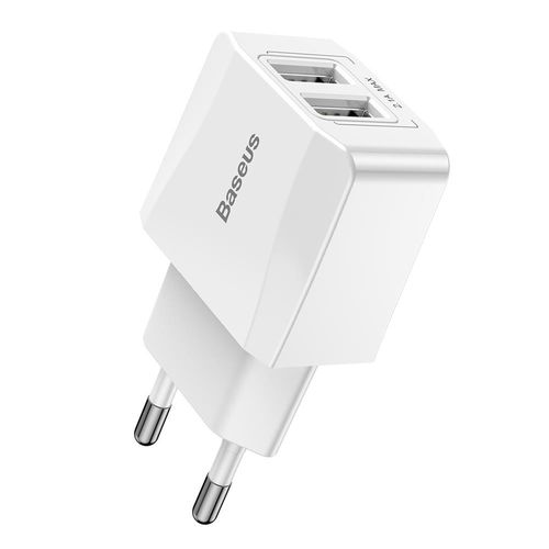 Baseus ładowarka sieciowa Mini Dual-U 2 x USB biała  2.1A na Arena.pl